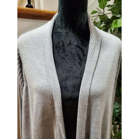 To the Max Women's Gray 100% Acrylic Long Sleeve Open Front Cardigan Sweater XL - Picture 2 of 10